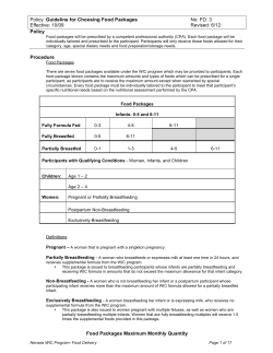Policy: Guideline for Choosing Food Packages No