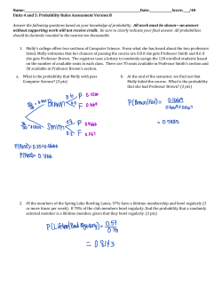 Probability Rules Assessment Version B Key