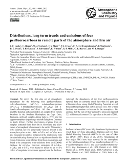 Distributions, long term trends and emissions of four