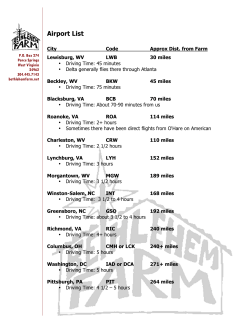 Airport List - Bethlehem Farm