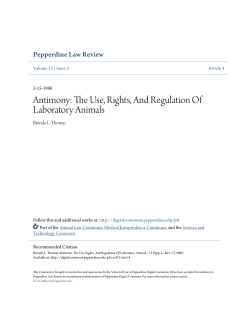 Antimony: The Use, Rights, And Regulation Of Laboratory Animals