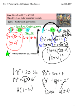 Day 11 Factoring Special Products 8-5.notebook