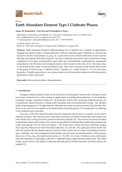 Earth Abundant Element Type I Clathrate Phases