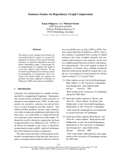 Sentence Fusion via Dependency Graph