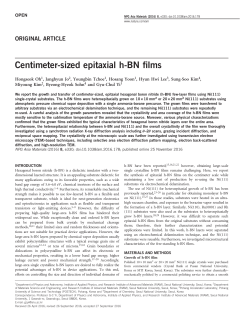 Centimeter-sized epitaxial h-BN films