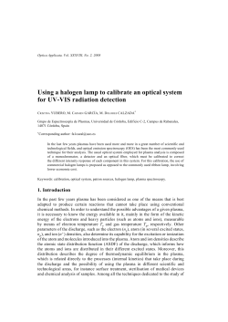 Using a halogen lamp to calibrate an optical system for UV