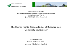 The Human Rights Responsibilities of Business: from Complicity to