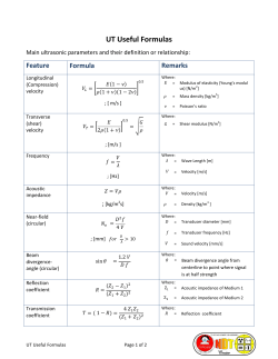 Useful Formulas for UT
