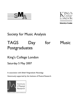 TAGS 2007 Abstracts  - Society for Music Analysis