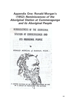 Appendix One: Ronald Morgan`s (1952) - ANU Press