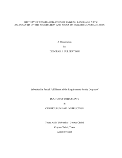 History of Standardization of English language arts - TAMU