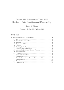 Sets, Functions and Countability
