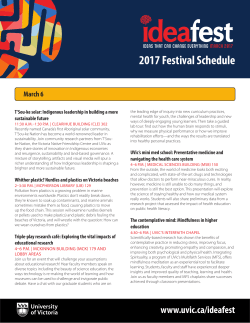 2017 Festival Schedule - University of Victoria