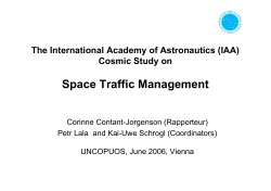 First Draft of the IAA Study on Space Traffic Management