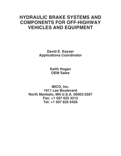 hydraulic brake systems and components for off