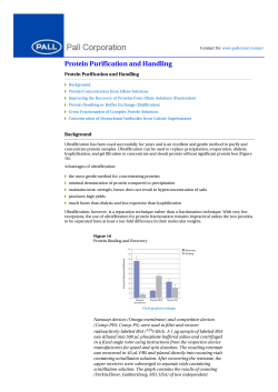 Protein Purification and Handling