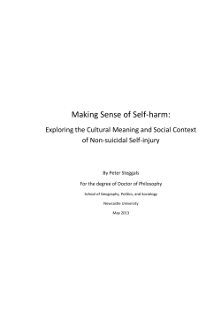 Making Sense of Self-harm: - Newcastle University eTheses