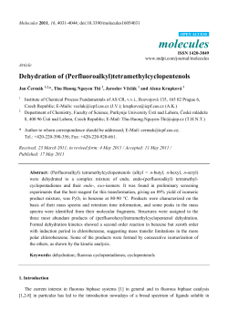 Dehydration of (Perfluoroalkyl)tetramethylcyclopentenols