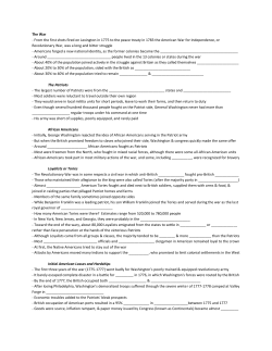 The War - From the first shots fired on Lexington in 1775 to the