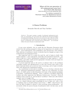 A Dozen Problems - School of Mathematics