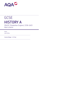 GCSE History A Mark scheme Unit 02 - (C) Elizabethan