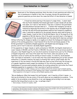 Discrimination in Canada?