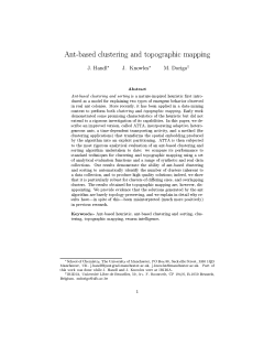 Ant-based clustering and topographic mapping J. Handl* J