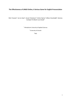 The Effectiveness of LINGO Online, A Serious Game