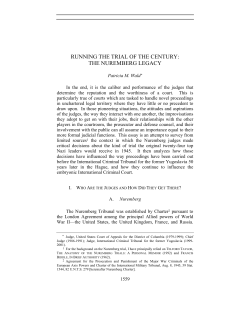 running the trial of the century: the nuremberg legacy