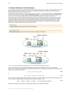 8.4 and 8.5 Elastic and Inelastic Collisions