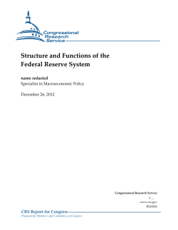 Structure and Functions of the Federal Reserve System