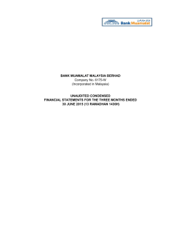Monthly Financial Statement - Bank Muamalat Malaysia Berhad