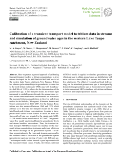 Calibration of a transient transport model to tritium data in streams