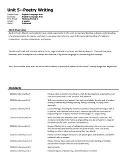 Unit 5--Poetry Writing