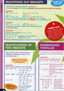 multiplying out brackets multiplication of two brackets rearranging