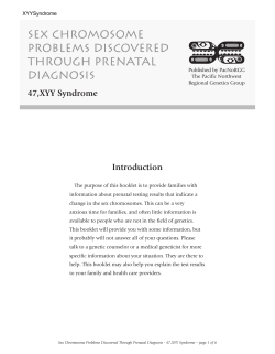 Sex Chromosome Problems Discovered Through Prenatal Diagnosis