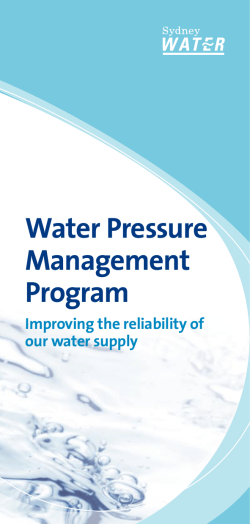 Sydney Water (2006). Water Pressure Management
