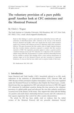 The voluntary provision of a pure public good? Another look at CFC