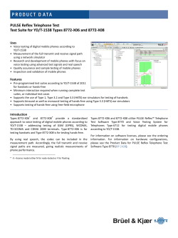 Product Data: PULSE Reflex Telephone Test, Test Suite for YD/T