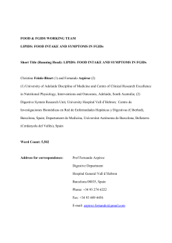 Food Intake and Symptoms in FGIDs: Lipids
