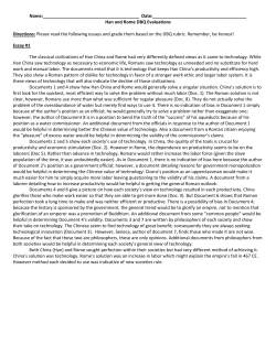 Han and Rome DBQ Evaluations Direction
