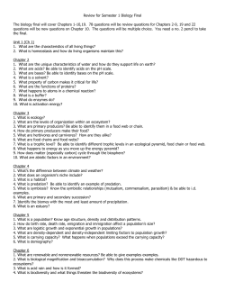 Semester One Final Review