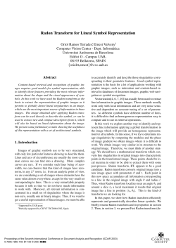 Radon Transform for Lineal Symbol Representation