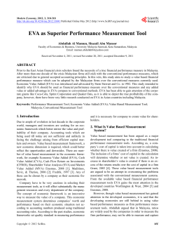 EVA as Superior Performance Measurement Tool