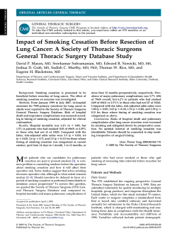 Impact of Smoking Cessation Before Resection of Lung Cancer: A