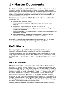 1 - Master Documents