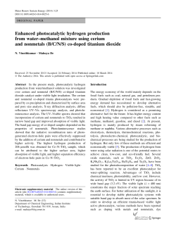Enhanced photocatalytic hydrogen production from water&ndash;methanol