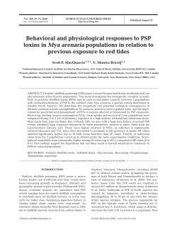 Behavioral and physiological responses to PSP toxins in Mya
