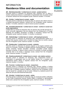 Residence titles and documentation