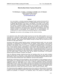 Introduction - Journal of Online Learning and Teaching